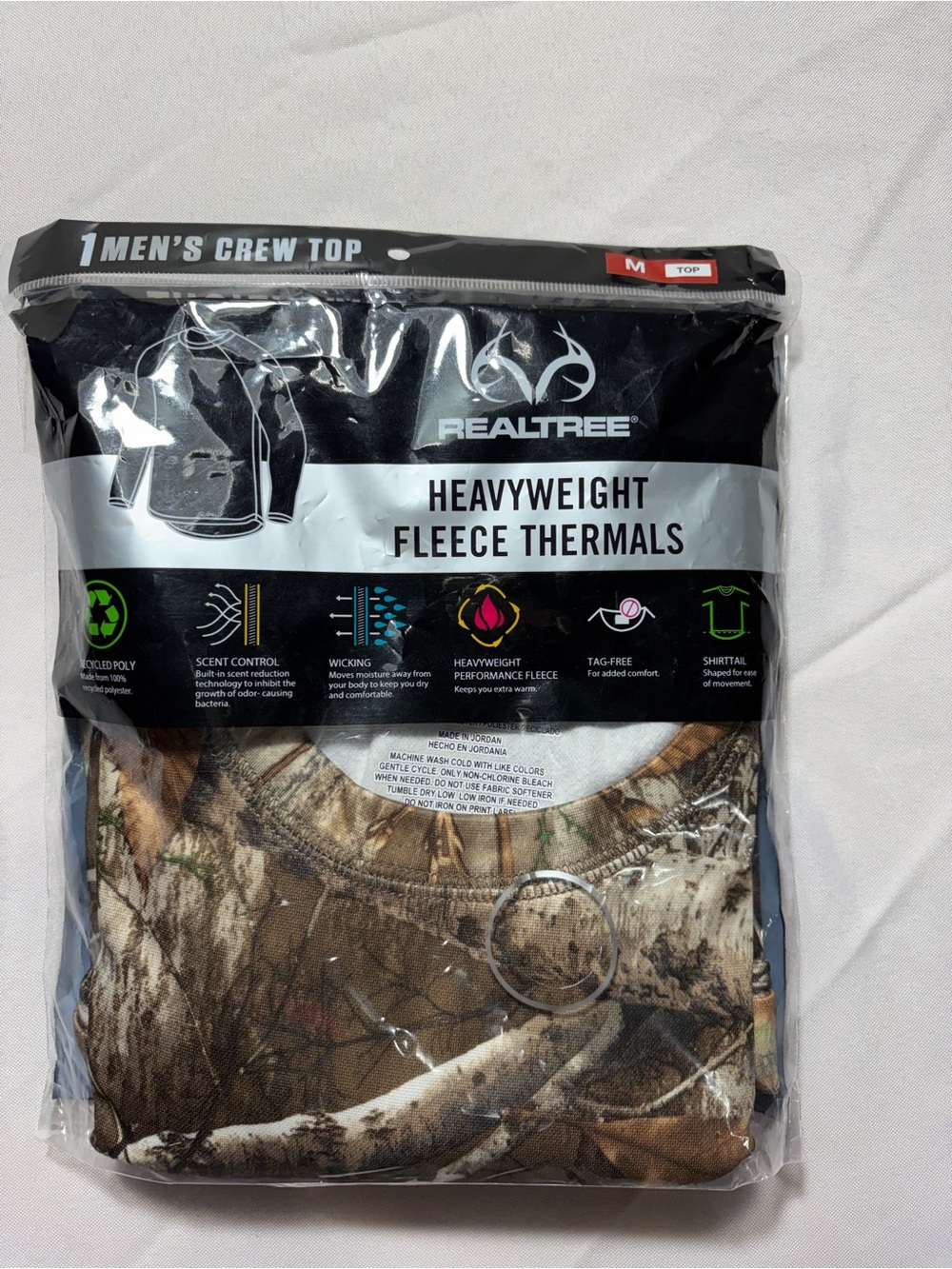 Realtree Camo Long Sleeve Heavyweight Fleece Thermals New